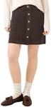 QS Damen Rock &ndash; Regular Fit, Cord, Knopfleiste