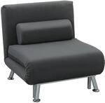 HOMCOM 3 in 1 Schlafsessel Klappbar mit Bettfunktion 75x70x75cm Dunkelgrau 