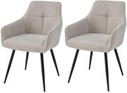 Hela Tische, 2er Set Armlehnstuhl Sessel Verona, Bezug Webstoff Hellgrau,...