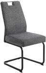 Hela Tische, Esszimmerstuhl Freischwinger Kerstin, Bezug Webstoff Grau,