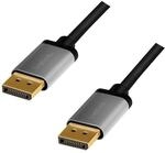 Logilink CDA0100 - DisplayPort Anschlusskabel 4K/60 Hz, Alu, schwarz/grau, 1 m