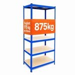 Relaxdays Schwerlastregal, HxBxT: 180 x 90 x 40 cm, 875 kg, blau/braun |...
