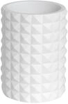 Zahnputzbecher Polyresin wei&szlig; MOSAIK