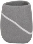 MSV Zahnputzbecher Zahnb&uuml;rstenhalter Zen 8x8x13 cm Steinoptik - Grau