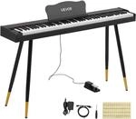 VEVOR Digitalpiano 88 Halbgewichtete Tasten Standardgr&ouml;&szlig;e E-Piano Schwarz | f&uuml;r