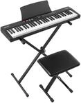 VEVOR Digitalpiano 61 Tasten Halbgewichtet E-Piano St&auml;nder Klavierhocker | f&uuml;r