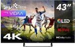 Smart Tech 43QV02V QLED Fernseher 43 Zoll VIDAA Smart TV 4K UHD Aufl&ouml;sung |...
