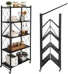 Relaxdays Klappregal, 5 Ebenen, bis 125 kg, HBT: 159 x 71 x 34 cm, schwarz 