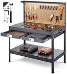 VEVOR Werkbank mit Lochwand, 110kg Belastbarer Arbeitstisch inkl. 2...