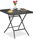 Relaxdays Gartentisch Holz-Optik, quadratisch, HBT: 74x78x78 cm, schwarz 