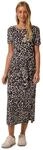 Street One Studio Damen 1409540 Midikleid mit Knotendetail und Leo-Print (1er Pack)