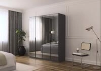 Rauch M&ouml;bel Skyla, Kleiderschrank, Farbe Grau metallic, Breite 181 cm | Schrank,