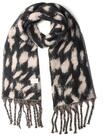 Street One Damen Schal mit Fransen und Leo-Muster | Black A