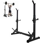 Relaxdays Langhantelst&auml;nder, h&ouml;henverstellbar 90 bis 150 cm, schwarz 