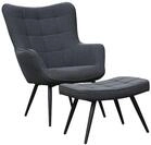 byLIVING Sessel mit Hocker UTA/Polstersessel und Fu&szlig;hocker/Gestell in