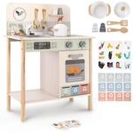 Mamabrum Kinderk&uuml;che Holz Spielk&uuml;che mit Backofen und Zubeh&ouml;r | Kompakte