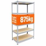 Relaxdays Schwerlastregal, HxBxT: 200 x 90 x 60 cm, 875 kg, grau/braun |...