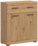 xonox.home - Kommode Scout 74x88x31 cm in Artisan Eiche und schwarzen Akzenten -