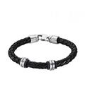 Lotus Style Armband f&uuml;r Herren aus Edelstahl und Leder in der Farbe Silber und