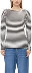 s.Oliver Damen Langarmshirt &ndash; Slim Fit, gestreift, U-Boot-Ausschnitt
