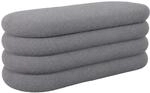 Relaxdays Sitzbank, Stauraum, HxBxT: 42 x 110 x 45 cm, Teddystoff, grau |...