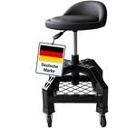 Relaxdays Werkstatthocker, HBT: 50x40x40 cm, schwarz | Rollen,...