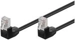 Goobay 96078 CAT 5e Patchkabel 2x 90&deg; gewinkelt, F/UTP, Schwarz