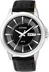 Citizen Herren Analog Quarz Uhr mit Leder Armband BF2011-01EE, Schwarz