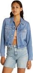 Calvin Klein Damen Jeansjacke Cropped 90'S Denim Trucker mit Brusttaschen