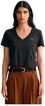 Gant Damen Reg Shield Ss V-Neck T-Shirt T-Shirt