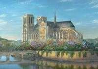 Schmidt 58796 Thomas Kinkade Notre Dame Puzzle, 1000 Teile