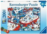 Ravensburger Kinderpuzzle 12004265 - Trubel im Winterdorf - Wimmel-Puzzle mit...