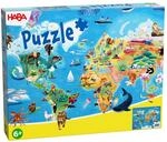 HABA Puzzle Weltkarte f&uuml;r Kinder &ndash; 100 Teile Lernpuzzle, Kontinente & Tiere