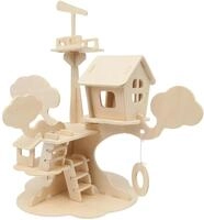Marabu 317000000011 - KiDS 3D Holzpuzzle Baumhaus, mit 37 Puzzleteilen aus
