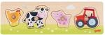 goki 57355 - Steckpuzzle Auf dem Land - 4 robuste Teile aus Holz - perfekt als...