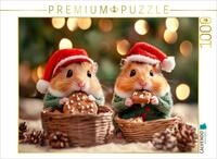 Puzzle &middot; Flauschige Weihnachten | S&uuml;&szlig;e Hamster beim Naschen &middot; 1000 Teile &middot;