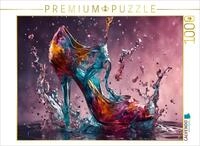 Puzzle &middot; Farbenfrohes Glanzst&uuml;ck | Ein gl&auml;serner Schuh, der in bunt...