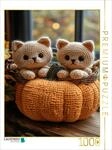 CALVENDO Puzzle K&uuml;rbis mit Katzenbabys | 1000 Teile Lege-Gr&ouml;&szlig;e 64 x 48 cm