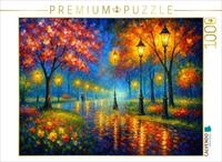 Puzzle &middot; Lichterstimmung im Park | Farbenfrohes Gem&auml;lde &middot; 1000 Teile &middot;