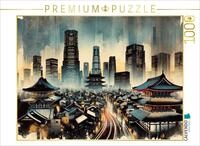 CALVENDO Puzzle Tokios Zeitenfluss: Tradition trifft Moderne in KI-Aquarell |...