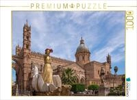 Puzzle &middot; Normannnendom in Palermo | Die Statue der Heilgen Rosalie vor dem Dom...