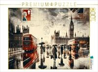 CALVENDO Puzzle Zeitlose Reflexionen: London im Regen durch das Auge der KI |...