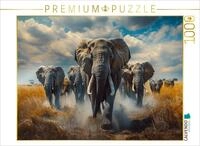 CALVENDO Puzzle Elefantenherde | 1000 Teile Lege-Gr&ouml;&szlig;e 64 x 48 cm Foto-Puzzle...