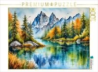 CALVENDO Puzzle Bergsee mit Spiegelung | 1000 Teile Lege-Gr&ouml;&szlig;e 64 x 48 cm