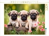 Puzzle &middot; Mopsparade im Bl&uuml;tenmeer | Tapsige Freunde &middot; 1000 Teile &middot;...