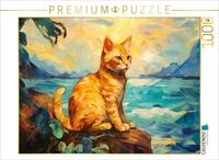 CALVENDO Puzzle Katze Im Stil von Eugene Henri Paul Gauguin | 1000 Teile...
