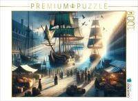 CALVENDO Puzzle Geschichten eines Alten Hafens: Segelschiffe und Markttreiben |...