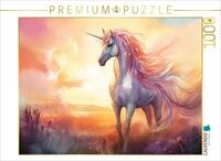 CALVENDO Puzzle Einhorn im Sonnenuntergang | 1000 Teile Lege-Gr&ouml;&szlig;e 64 x 48 cm