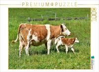 CALVENDO Puzzle K&auml;lbchen mit Seiner Mutter | 1000 Teile Lege-Gr&ouml;&szlig;e 64 x 48 cm