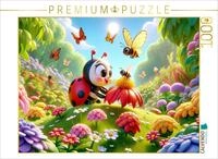 CALVENDO Puzzle Helfer der Bienen im lebhaften Fr&uuml;hlingsgarten | 1000 Teile